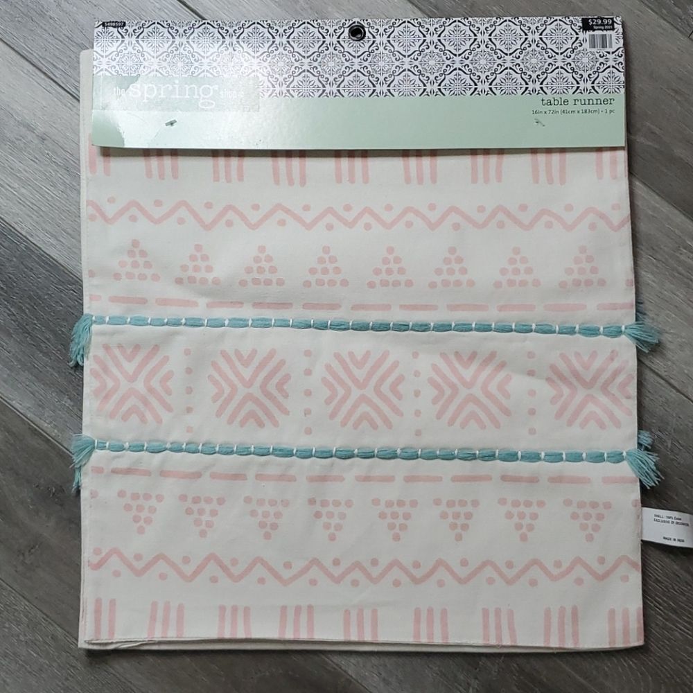 Pink Abstract Print Table Runner